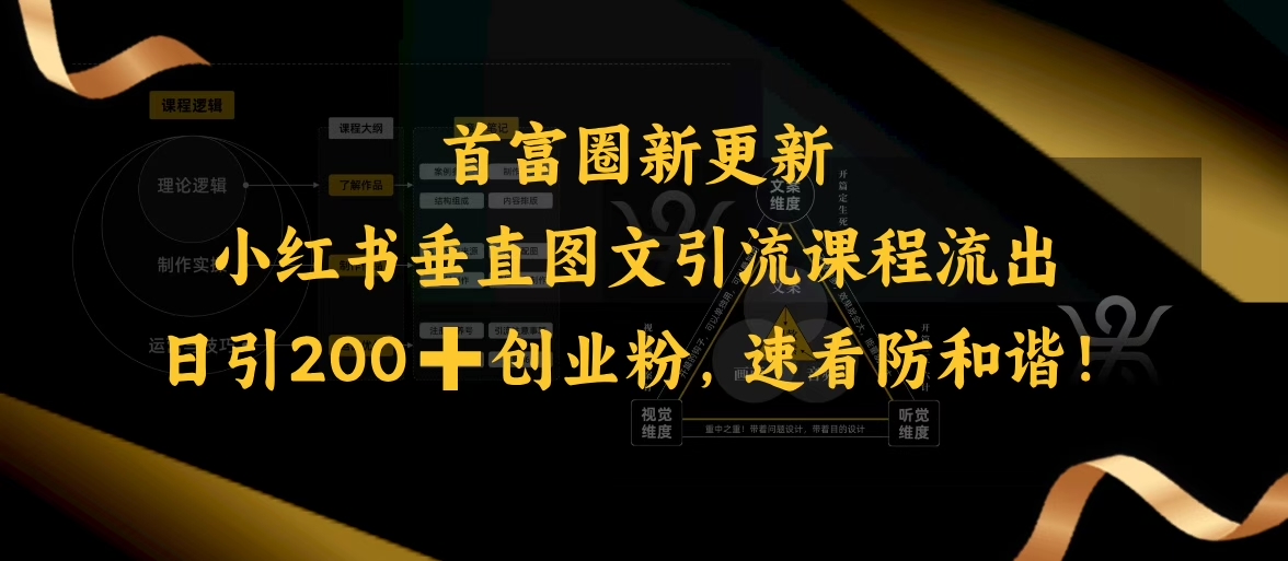 小红书垂直图文引流课程流出，日引200+创业粉，速看防和谐-森森项目库