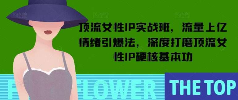 顶流女性IP实战班，流量上亿情绪引爆法，深度打磨顶流女性IP硬核基本功-森森项目库