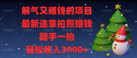 解气又挣钱的项目，最新违章拍照挣钱，随手一拍，轻松收入多张【揭秘】-森森项目库