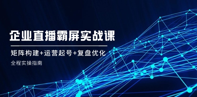 企 业 直 播 霸 屏实战课：矩阵构建+运营起号+复盘优化，全程实操指南-搞薯条网-森森项目库