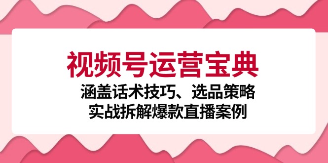 视频号运营宝典：涵盖话术技巧、选品策略、实战拆解爆款直播案例-森森项目库