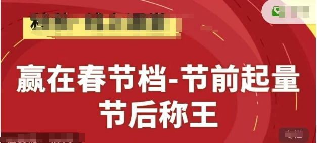 赢在春节档-节前起量，后称王，淘系精品线上系列课-森森项目库