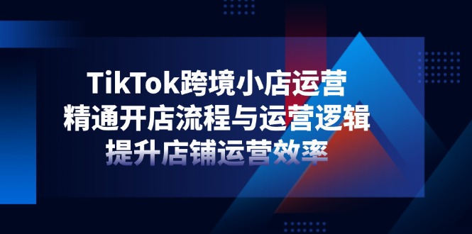 TikTok跨境小店运营，精通开店流程与运营逻辑，提升店铺运营效率-森森项目库