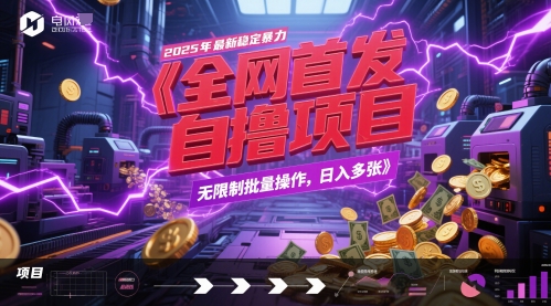 全网首发，2025年最新稳定暴力全自动自撸项目，无限制批量操作，日入多张【揭秘】-森森项目库