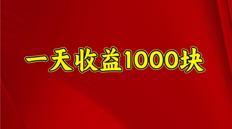 一天收益1000块，2025全网首发-森森项目库