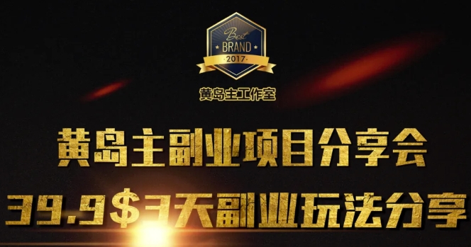 黄岛主副业分享会1期：3天3个副业玩法，速度上车-森森项目库