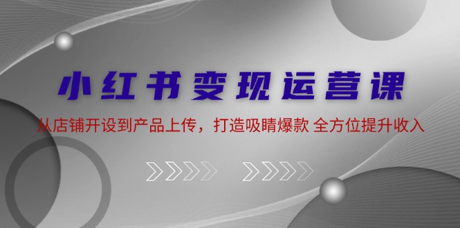 小红书变现运营课：从店铺开设到产品上传，打造吸睛爆款 全方位提升收入-森森项目库