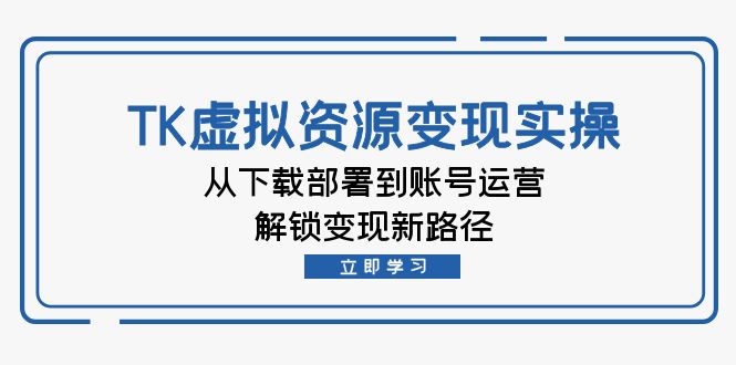 TK虚拟资料变现实操：从下载部署到账号运营，解锁变现新路径-森森项目库