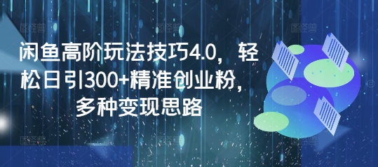 闲鱼高阶玩法技巧4.0，轻松日引300+精准创业粉，多种变现思路-森森项目库