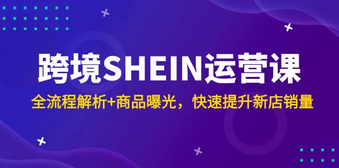 跨境SHEIN运营课，全流程解析+商品曝光，快速提升新店销量-森森项目库