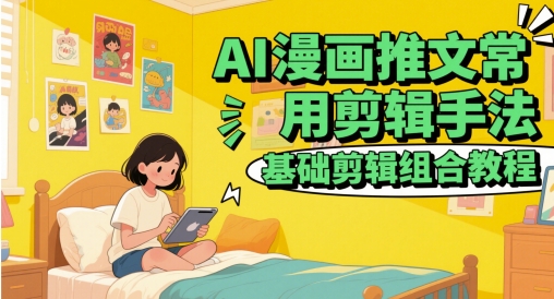 AI漫画推文常用剪辑手法，基础剪辑组合教程-森森项目库