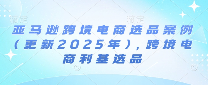 亚马逊跨境电商选品案例(更新2025年4月)，跨境电商利基选品-森森项目库