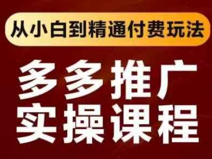 拼多多推广实操课程，从小白到精通付费玩法-森森项目库