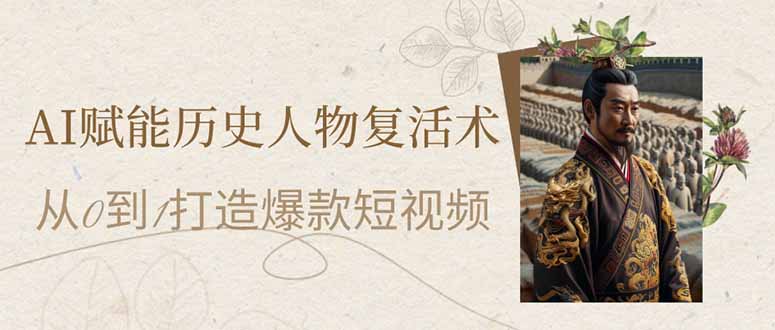AI赋能历史人物复活术：从0到1打造爆款短视频-森森项目库