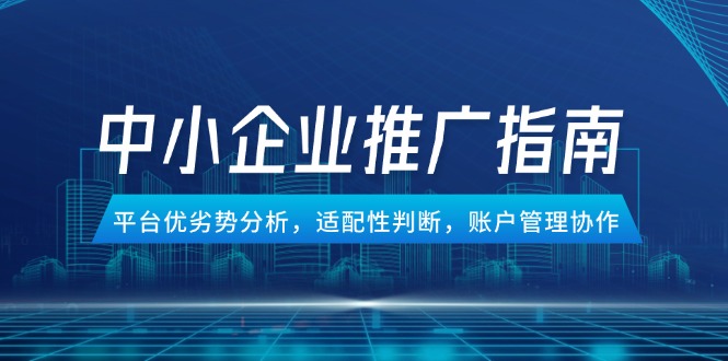 中小企业竞价推广指南，平台优劣势分析，适配性判断，账户管理协作-森森项目库