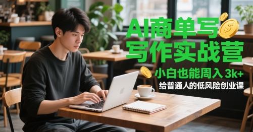 AI商单写作实战营，小白也能周入3k+，给普通人的低风险创业课-森森项目库