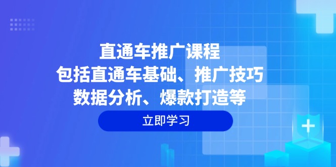 直通车推广课程：包括直通车基础、推广技巧、数据分析、爆款打造等-森森项目库