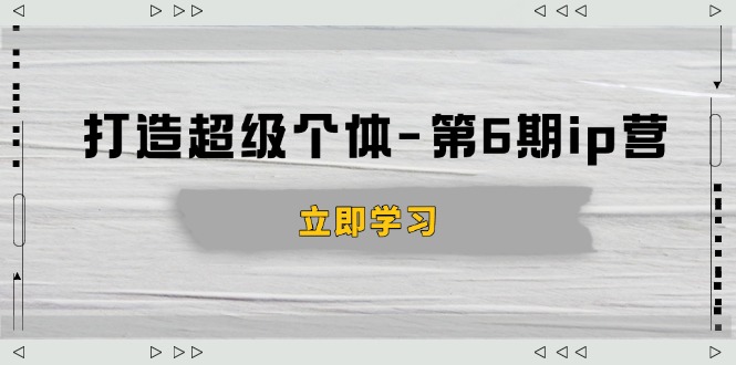 打造 超级个体-第6期ip营：商业认知,产品设计,成交演练,解决知识变现难题-森森项目库