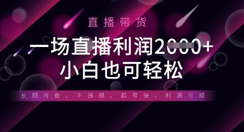 半无人直播带货，一场利润数张，适合所有平台玩法，小白也可轻松-森森项目库