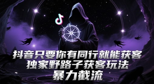 抖音只要你有同行就能获客，独家野路子获客玩法，暴力截流【揭秘】-森森项目库