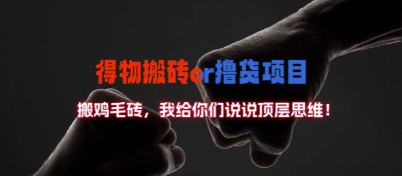 得物搬砖撸货项目?掰下数据，我给你们说说顶层思维【揭秘】-森森项目库