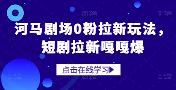 河马剧场0粉拉新玩法，短剧拉新嘎嘎爆-森森项目库