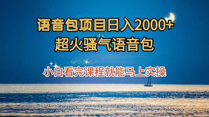 语音包项目 日入2000+ 超火骚气语音包小白看完课程就能马上实操-森森项目库