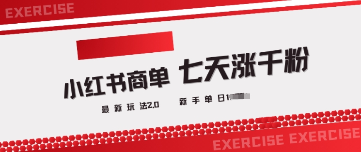 小红书商单2.0最新玩法，3天涨千粉单日变现多张-森森项目库
