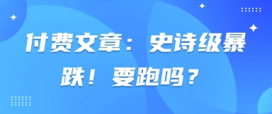 付费文章：史诗级暴跌！要跑吗？-森森项目库