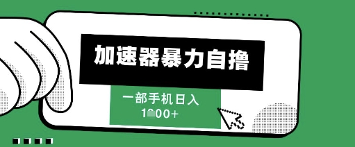 205新风口，加速器暴力自撸，单机日入1k+【揭秘】-森森项目库