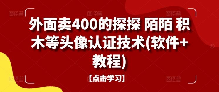 外面卖400的探探 陌陌 积木等头像认证技术(软件+教程)-森森项目库