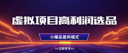 虚拟项目高利润选品方法，做好单店利润1W+，可多店倍增利润-森森项目库