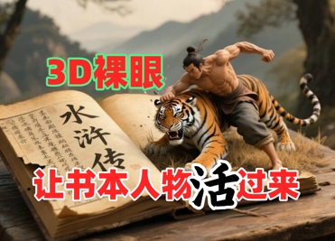 书本人物裸眼3D视频，新的玩法，流量超猛，保姆级教程-森森项目库