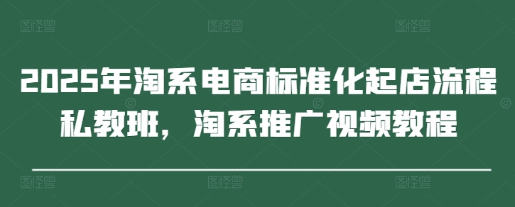 2025年淘系电商标准化起店流程私教班，淘系推广视频教程-森森项目库