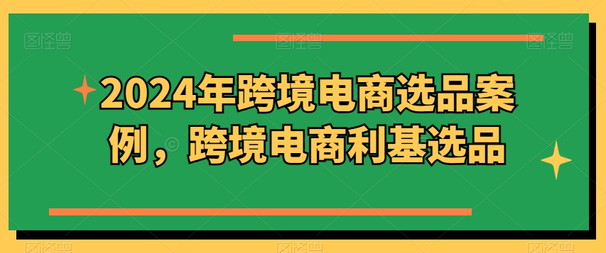 2024年跨境电商选品案例，跨境电商利基选品(更新)-森森项目库