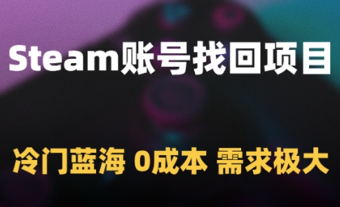 Steam账号找回项目，冷门蓝海，0成本，需求极大-森森项目库