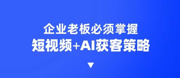 企业短视频AI获客霸屏流量课，6步短视频+AI突围法，3大霸屏抢客策略-森森项目库