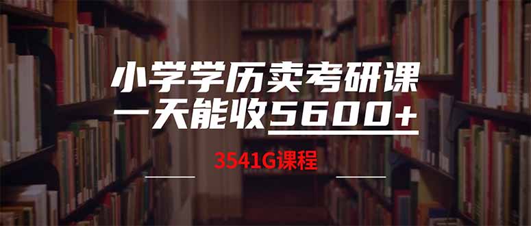 小学学历卖考研课程，一天收5600(附3580G考研合集-森森项目库