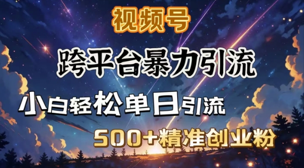 跨平台暴力引流，私域完美闭环，日引500+精准创业粉-森森项目库
