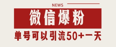 微信爆粉，私域暴力引流打法日引千粉 单号日进50+【揭秘】-森森项目库