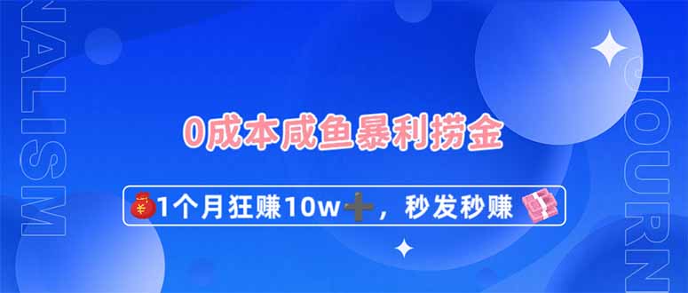 0成本闲鱼暴利捞金，1个月狂赚10W+，秒发秒赚新玩法-森森项目库