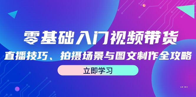 零基础入门视频带货：直播技巧、拍摄场景与图文制作全攻略-森森项目库