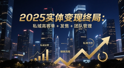 2025实体变现终局：私域高客单+发售+团队管理-森森项目库