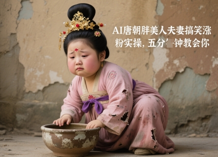 AI唐朝胖美人夫妻搞笑涨粉实操，五分钟教会你-森森项目库