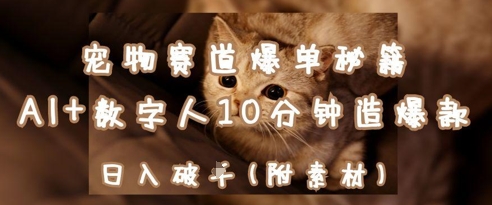 宠物赛道爆单秘籍：AI+数字人10分钟造爆款，日入1k-森森项目库