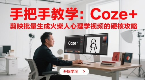 手把手教学：Coze + 剪映批量生成火柴人心理学视频的硬核攻略-森森项目库