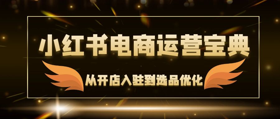 小红书电商运营宝典：从开店入驻到选品优化，一站式解决你的电商难题-森森项目库
