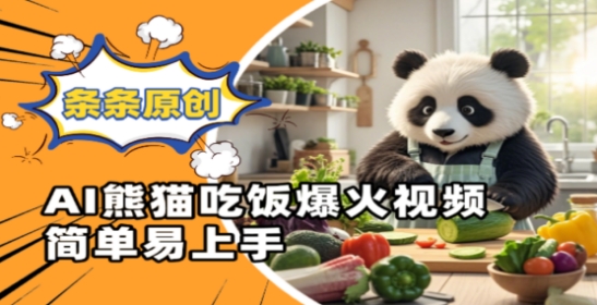 Ai熊猫吃饭爆火视频，条条原创，简单易上手-森森项目库