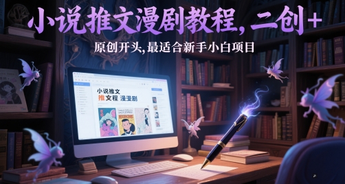 小说推文漫剧教程，二创+原创开头，最适合新手小白项目-森森项目库