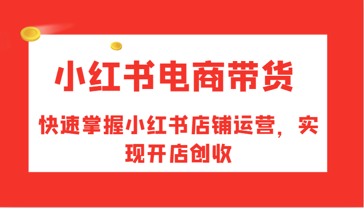 小红书电商带货，快速掌握小红书店铺运营，实现开店创收-搞薯条网-森森项目库
